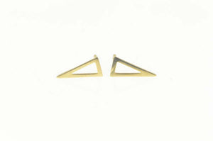 14K Triangle Geometric Statement Simple Stud Earrings Yellow Gold