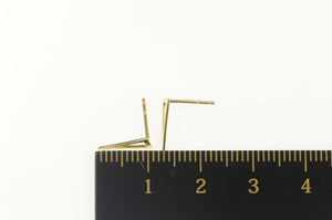 14K Triangle Geometric Statement Simple Stud Earrings Yellow Gold