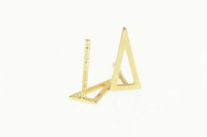 14K Triangle Geometric Statement Simple Stud Earrings Yellow Gold