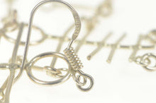 Load image into Gallery viewer, Sterling Silver Stylized Wire Skeleton Anatomy Dangle Fringe Earrings