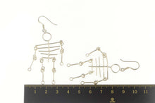 Load image into Gallery viewer, Sterling Silver Stylized Wire Skeleton Anatomy Dangle Fringe Earrings