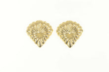 Load image into Gallery viewer, 14K Puffy Scalloped Tear Drop Stud Enhancer Earring Jackets Yellow Gold