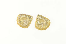 Load image into Gallery viewer, 14K Puffy Scalloped Tear Drop Stud Enhancer Earring Jackets Yellow Gold