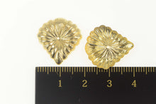 Load image into Gallery viewer, 14K Puffy Scalloped Tear Drop Stud Enhancer Earring Jackets Yellow Gold