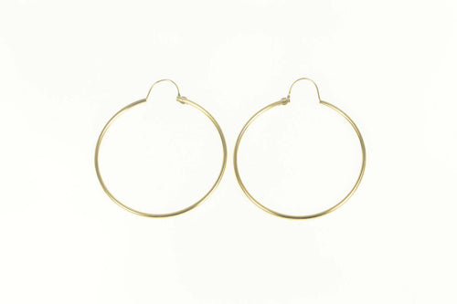 14K 33.7mm Classic Simple Plain Hoop Earrings Yellow Gold