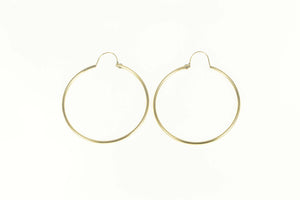 14K 33.7mm Classic Simple Plain Hoop Earrings Yellow Gold
