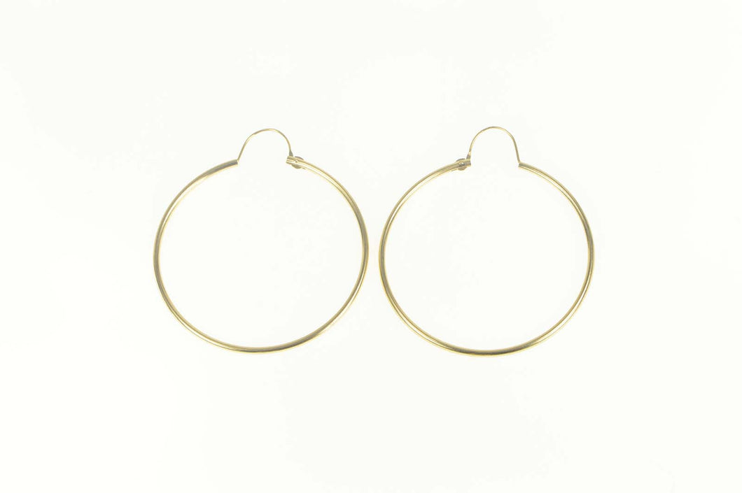 14K 33.7mm Classic Simple Plain Hoop Earrings Yellow Gold