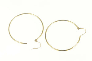 14K 33.7mm Classic Simple Plain Hoop Earrings Yellow Gold
