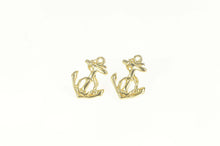 Load image into Gallery viewer, 14K Ships Anchor Nautical Sailing Hope Symbol Earrings Yellow Gold