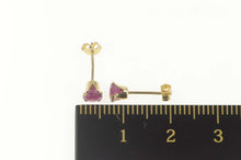 Load image into Gallery viewer, 14K Round Natural Ruby Solitaire Classic Stud Earrings Yellow Gold