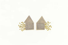 Load image into Gallery viewer, Sterling Silver 18k Two Tone Abstract Geometric House Earrings