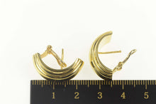 Load image into Gallery viewer, 18K Scalloped Puffy Retro Curved French Clip Earrings Yellow Gold