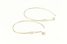 Load image into Gallery viewer, 14K Pearl Beaded Oval Spiral Accent Hoop Earrings Yellow Gold