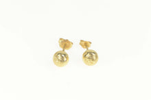 Load image into Gallery viewer, 14K Diamond Cut Spiral Ball Circle Round Stud Earrings Yellow Gold