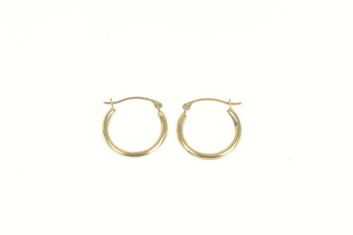 10K Simple Classic Plain Hollow Hoop Earrings Yellow Gold