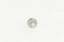 Load image into Gallery viewer, 14K 0.83 Ctw Diamond Encrusted Halo Single Stud Earring White Gold