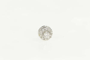 14K 0.83 Ctw Diamond Encrusted Halo Single Stud Earring White Gold