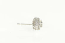 Load image into Gallery viewer, 14K 0.83 Ctw Diamond Encrusted Halo Single Stud Earring White Gold