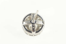 Load image into Gallery viewer, 14K 0.83 Ctw Diamond Encrusted Halo Single Stud Earring White Gold