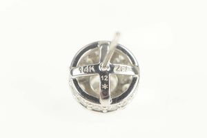 14K 0.83 Ctw Diamond Encrusted Halo Single Stud Earring White Gold