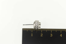 Load image into Gallery viewer, 14K 0.83 Ctw Diamond Encrusted Halo Single Stud Earring White Gold