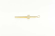 Load image into Gallery viewer, 14K Art Deco Floral Pinstriped Cross Christian Pendant Yellow Gold