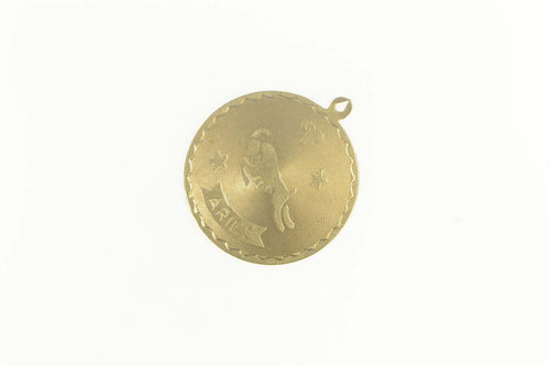 14K Aries Astrological Zodiac Sign Symbol Charm/Pendant Yellow Gold