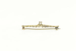 14K Victorian Diamond Seed Pearl Filigree Pin/Brooch Yellow Gold