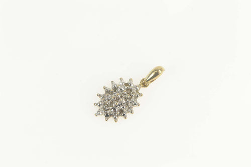 10K Diamond Accent Marquise Cluster Simple Pendant Yellow Gold