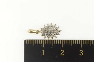 10K Diamond Accent Marquise Cluster Simple Pendant Yellow Gold