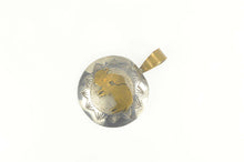Load image into Gallery viewer, Sterling Silver Two Tone Native American Buffalo Medallion Pendant