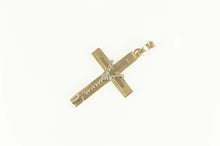 Load image into Gallery viewer, 14K Christian Rosary Accent Cross Faith Symbol Pendant Yellow Gold