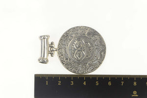 Sterling Silver Maori Traditional Face Animal Medallion Pendant