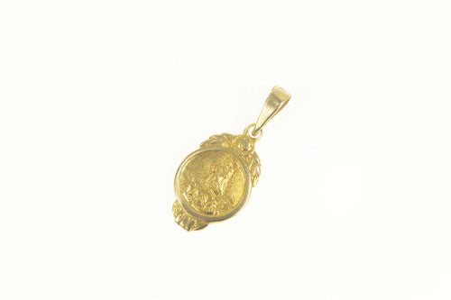 14K Virgin Mary Christian Faith Symbol Charm/Pendant Yellow Gold