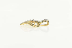 10K Diamond Cluster Heart Love Symbol Pendant Yellow Gold