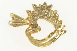 10K Diamond Cluster Heart Love Symbol Pendant Yellow Gold
