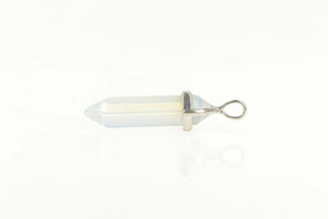 Sterling Silver Opalite Point Syn. Crystal Statement Pendant