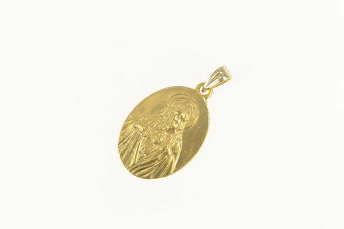 14K Jesus Christ Sacred Heart Christian Faith Charm/Pendant Yellow Gold