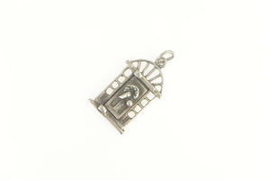 Sterling Silver Merry Christmas Front Door Holiday Greeting Charm/Pendant
