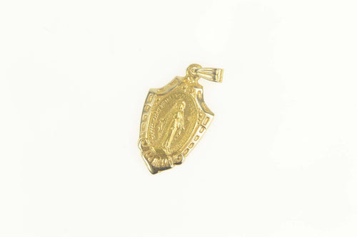 14K Virgin Mary Christian Faith Jesus Symbol Charm/Pendant Yellow Gold