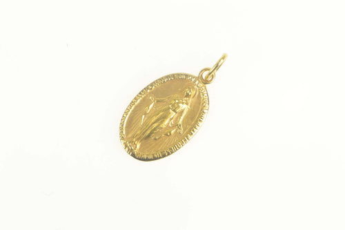 14K Christian Virgin Mary Jesus Christ Faith Charm/Pendant Yellow Gold