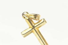 Load image into Gallery viewer, 14K Simple Cross Christian Faith Jesus Christ Charm/Pendant Yellow Gold