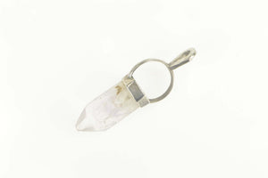 Sterling Silver Crystal Quartz Point Drop Mental Clarity Pendant