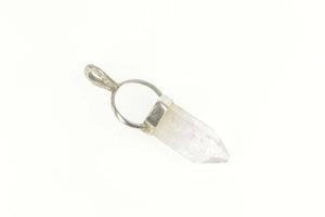 Sterling Silver Crystal Quartz Point Drop Mental Clarity Pendant