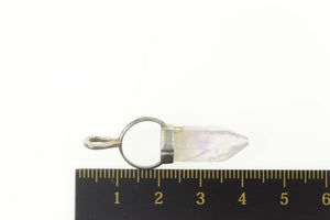 Sterling Silver Crystal Quartz Point Drop Mental Clarity Pendant