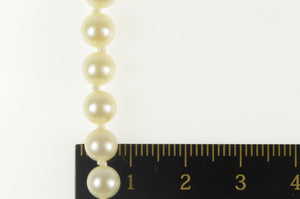 14K 6.5mm Pearl Strand Classic Statement Necklace 16.25" Yellow Gold