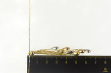 Load image into Gallery viewer, 14K Tri Tone Pear Tear Drop Dangle Fringe Chain Necklace 17&quot; Yellow Gold