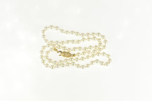 14K 4.8mm Pearl Strand Classic Statement Necklace 18" Yellow Gold