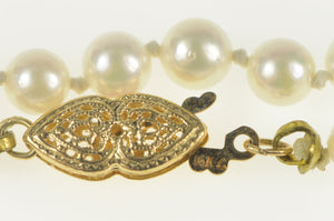 14K 4.8mm Pearl Strand Classic Statement Necklace 18" Yellow Gold