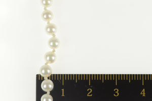 14K 4.8mm Pearl Strand Classic Statement Necklace 18" Yellow Gold